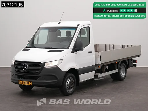 Mercedes-Benz Sprinter 516 CDI Automaat Dubbellucht 160PK Open Laadbak Navi Airco Cruise Standkachel Euro6 Pritsche Pickup Open Box Airco Cruise control
