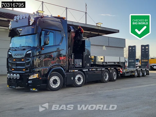 Scania S660 8X2 HMF 9520OK-RCS Crane Kran Fifth wheel Full Air Lift+steering axle