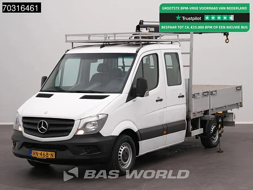 Mercedes-Benz Sprinter 310 CDI Dubbel Cabine Automaat Kraanwagen HIAB Trekhaak Open laadbak Airco Kraan Kran Kranwagen Crane DC Doka Pritsche Airco Trekhaak