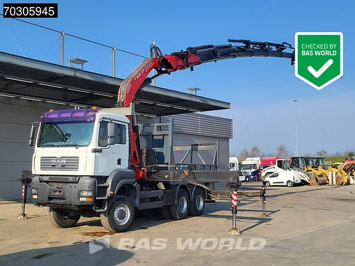 MAN TGA 33.350 TGA 6X6 Fassi F600 Crane Kran + Fly-Jib 6+6 Extensions Manual Full Steel