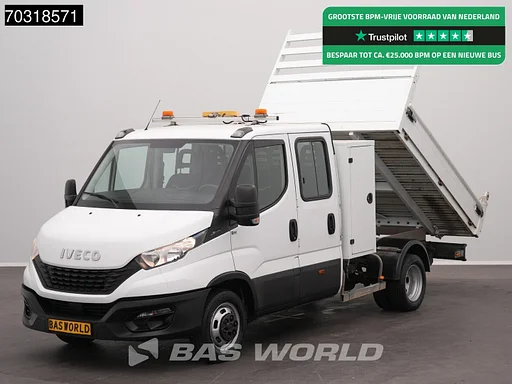 Iveco Daily 35C14 Open Laadbak Dubbel Cabine 3,5t Trekhaak Dubbellucht Airco Cruise Euro6 Pritsche Pickup Open Box Airco Trekhaak Cruise control
