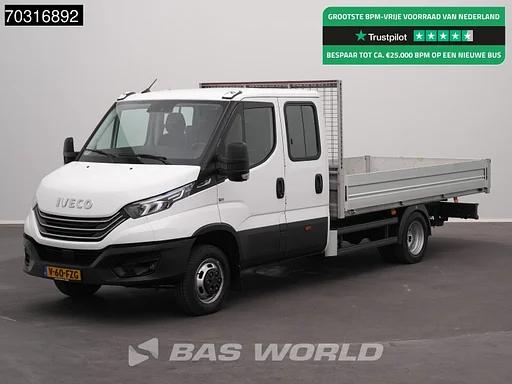 Iveco Daily 40C16 Automaat Dubbel Cabine Open Laadbak 3,5t Trekhaak 160PK Dubbellucht LED Navi Airco Cruise Euro6 Pritsche Pickup Open Box Airco Dubbel cabine Trekhaak Cruise control