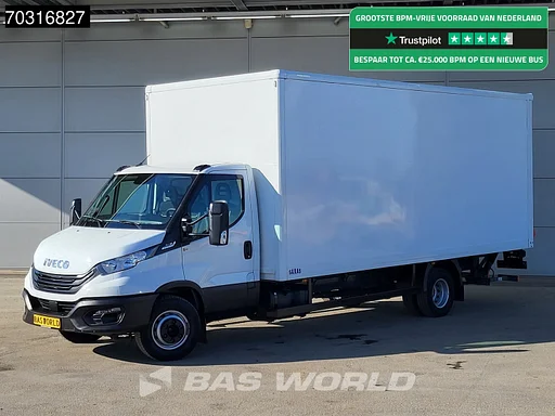 Iveco Daily 70C18 3.0L Automaat 1000KG Laadklep Luchtvering 180PK Bakwagen Airco Cruise D'Hollandia Euro6 Meubelbak Koffer Airco Cruise control