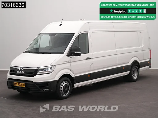 MAN TGE 6.180 Dubbelllucht 180PK L5H3 LED Airco Cruise Camera Euro6 L5 Long Airco Cruise control