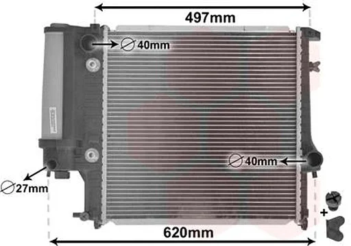 Radiateur 440x440x34 MM aut BMW 3 serie E30 4 cyl  17111719136 1719136 06002125