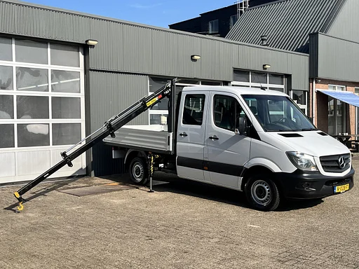 Mercedes-Benz Sprinter 311 2.2 CDI 366 DC Hiab 018T Laadkraan Automaat Airco 7-Persoons Telefoonverbinding Open laadbak Pick-up Euro 6 Bakwagen P-up 1e eigenaar ex gemeente