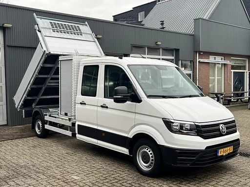 Volkswagen Crafter 35 2.0 TDI Maxi DC L4H1 Kipper 3000kg trekgewicht Euro 6 Airco Cruise controle 6-Persoons Telefoonverbinding Gereedschapskist Kieper Open laadbak Pick-up Bpm vrij