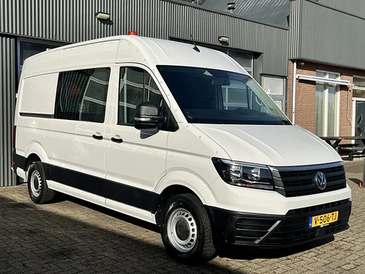 Volkswagen Crafter 35 2.0 TDI L3H3 Werkplaats inrichting Actiebord Kast Inrichting Servicewagen Omvormer Standkachel Airco Cruise controle Werkplaats Lang hoog Sortimo inrichting 1e eigenaar Dealer onderhouden Euro 6 Bpm vrij