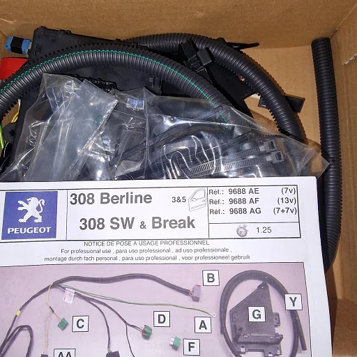 Trekhaak kabelset 7 polig 9688AE nieuw Peugeot 308 Berline  308 SW & Break