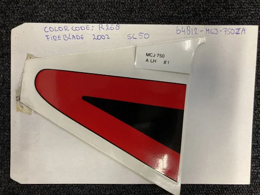 Fireblade cbr954RR bj 2002 sticker topkuip links nieuw
