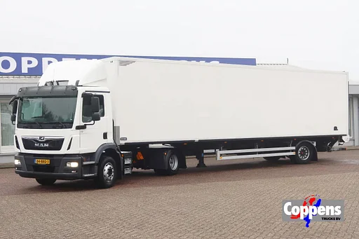 MAN TGM 15.290 Trekker + Heiwo city trailer geisoleerd + klep Dhollandia 2500 KG