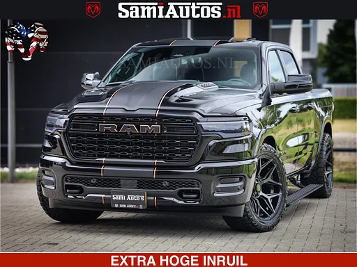 Dodge RAM LIMITED SPORT H.O 540HP 706Nm | Massage + Full Option | De Meest Luxe en Volle Pick-Up in zijn Klasse | Comfortabele Dubbele Cabine met Royale 5 Zitplaatsen | BPM vrij | Nu Leverbaar uit Voorraad | Voorraad Nr 2355 - 5149