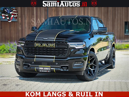 Dodge Ram Limited Night Sport High Output 540HP 706Nm | Massage + Full Option | De Meest Luxe en Volle Pick-Up in zijn Klasse | Comfortabele Dubbele Cabine met Royale 5 Zitplaatsen | BPM vrij | Nu Leverbaar uit Voorraad | Voorraad Nr 2356 - 0990